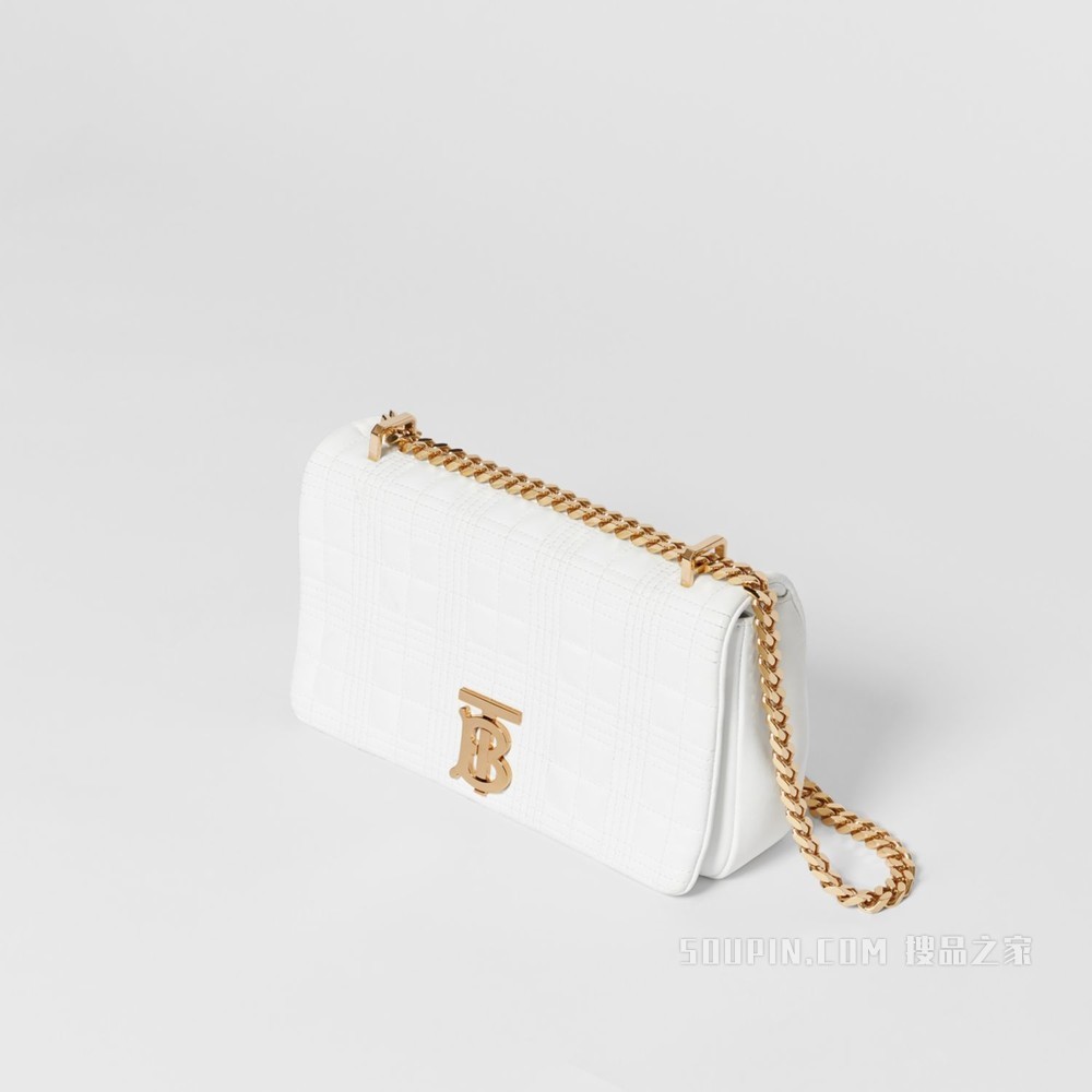 Lola - 小号绗缝羔羊皮萝纳包 (白色)