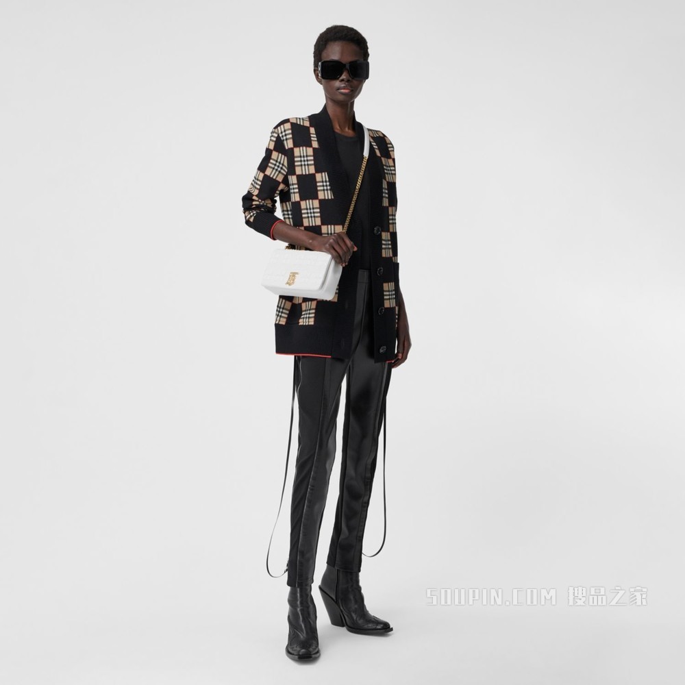 Lola - 小号绗缝羔羊皮萝纳包 (白色)