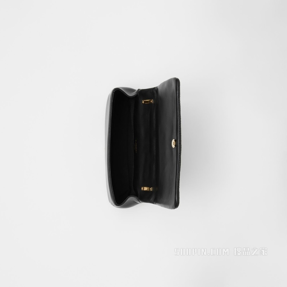 Lola – 小号绗缝羔羊皮萝纳包 (黑色 / 浅金色) - 女士