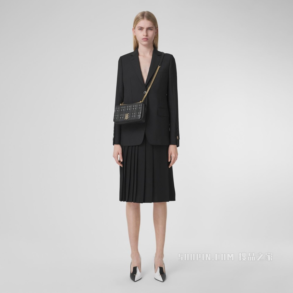 Lola – 小号绗缝羔羊皮萝纳包 (黑色 / 浅金色) - 女士