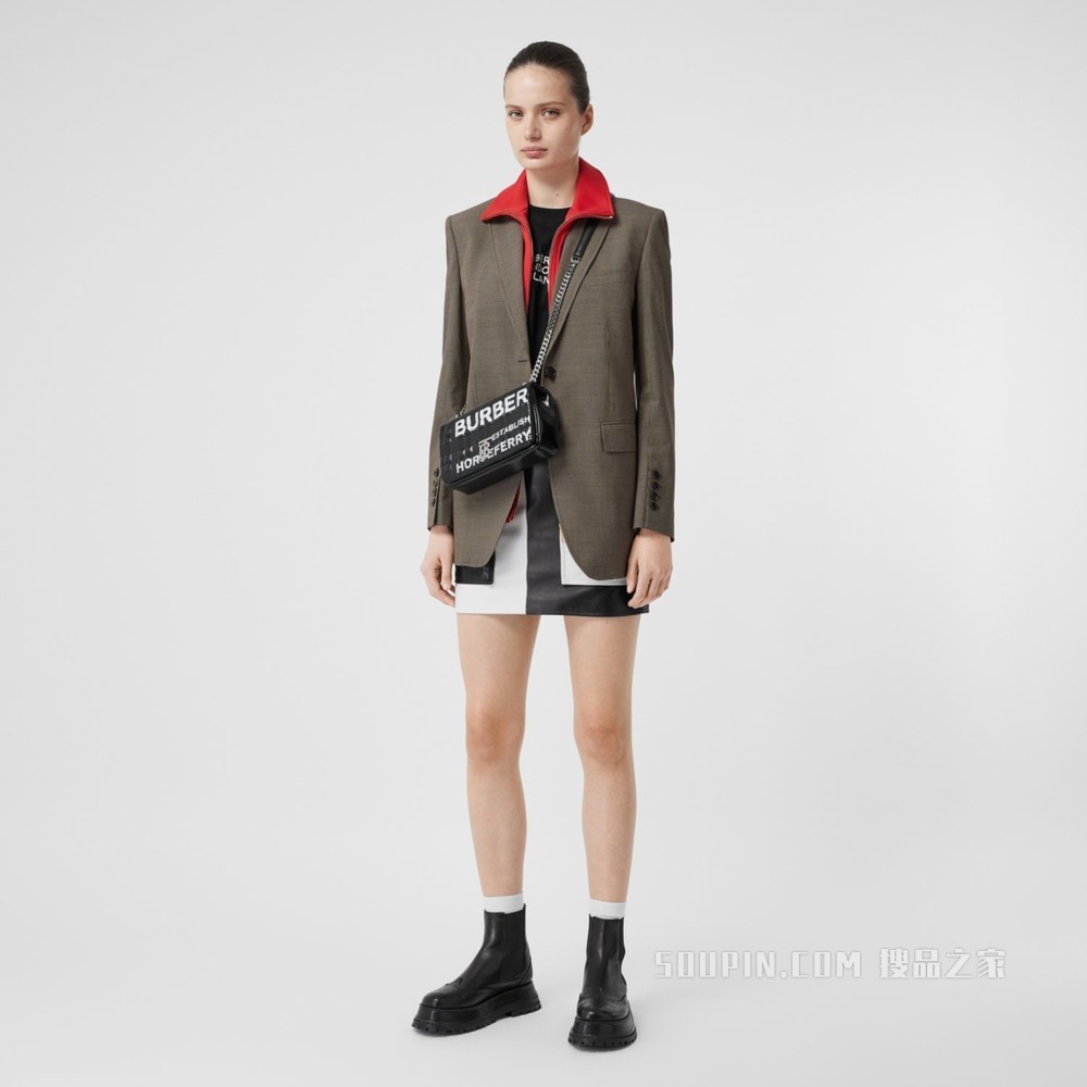 Lola - 小号 Horseferry 印花绗缝萝纳包 (黑色 / 银色) - 女士