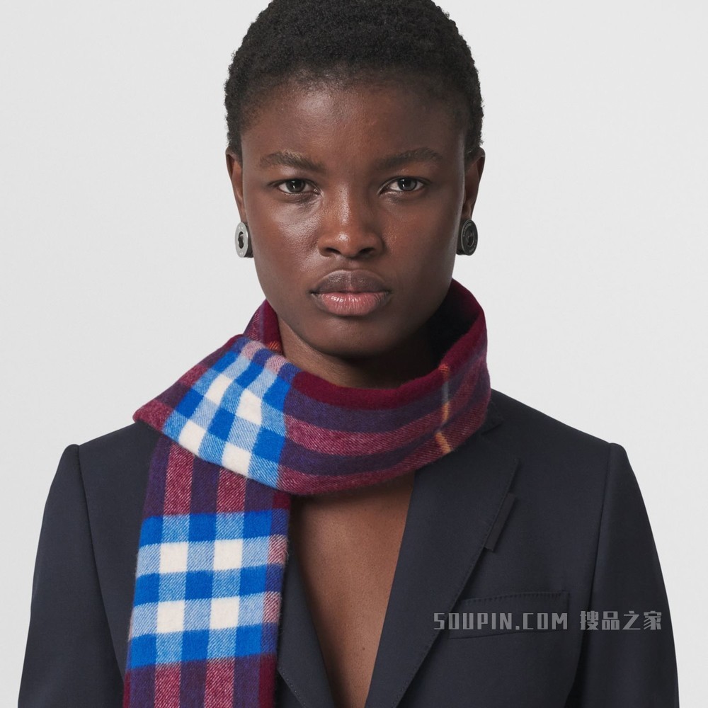 经典羊绒围巾 (樱桃绒 / 蓝色)