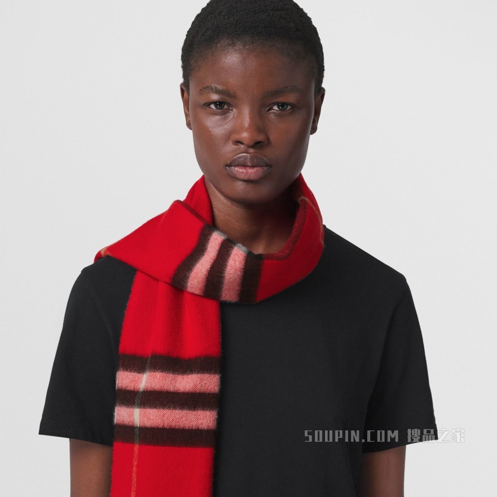 经典羊绒围巾 (红色)