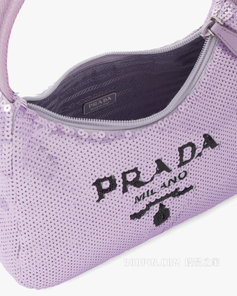 Prada Re-Edition 2000 Re-Nylon 圆点亮片迷你手袋