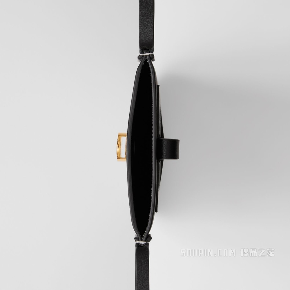 双色皮革 ANNE 手机保护套（含背带） (光白色 / 黑色) - 女士