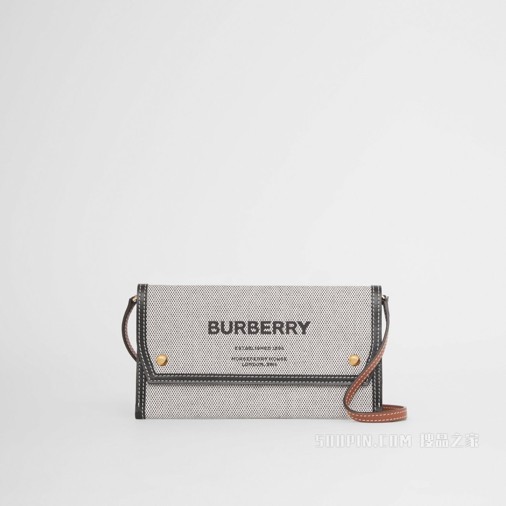 Horseferry 印花环保帆布手机保护套（含背带） (黑色 / 棕褐色) - 女士