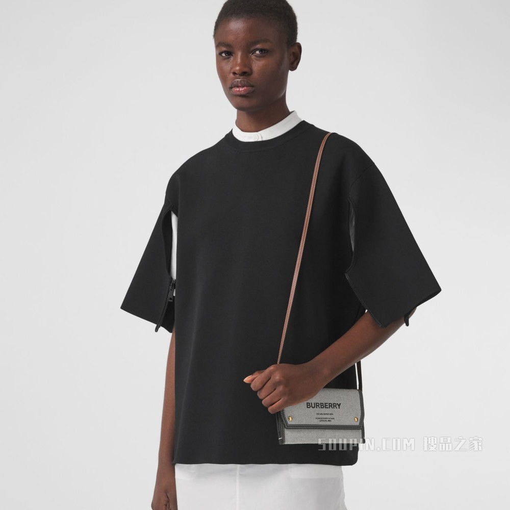 Horseferry 印花环保帆布手机保护套（含背带） (黑色 / 棕褐色) - 女士