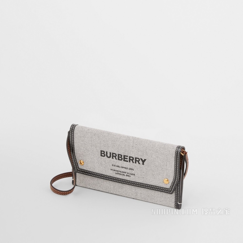 Horseferry 印花环保帆布手机保护套（含背带） (黑色 / 棕褐色) - 女士