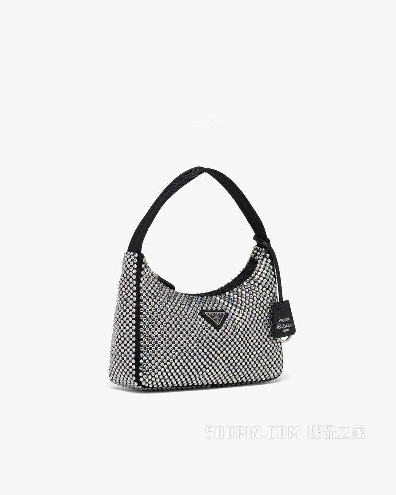 Prada Re-Edition Duchesse 和仿水晶迷你手袋