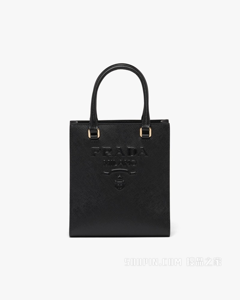 Saffiano 皮革小号手提包