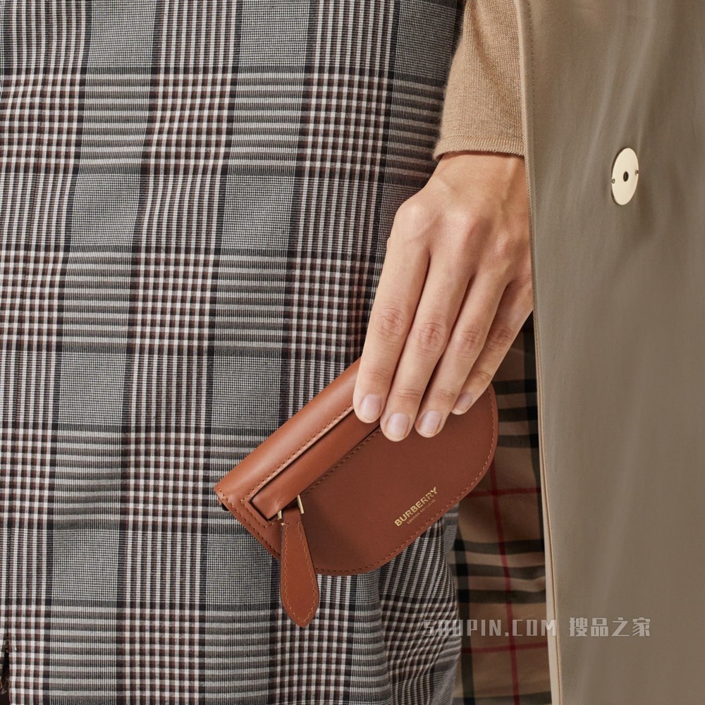 Olympia – 皮革埃伦匹亚卡片夹（含可拆式背带） (暖棕褐色)