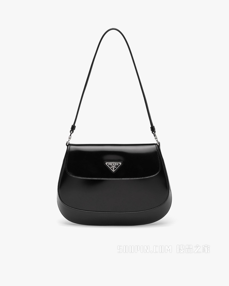 Prada Cleo 亮面皮革翻盖式单肩包