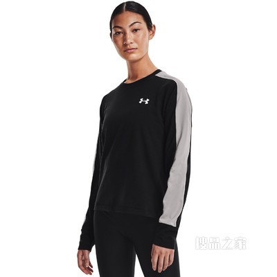 女士UA Rival Terry Colorblock圆领运动衣