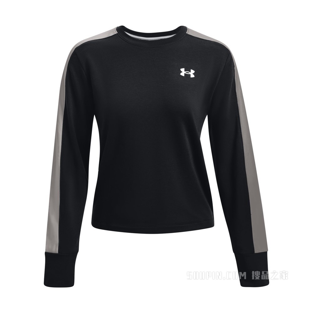 女士UA Rival Terry Colorblock圆领运动衣