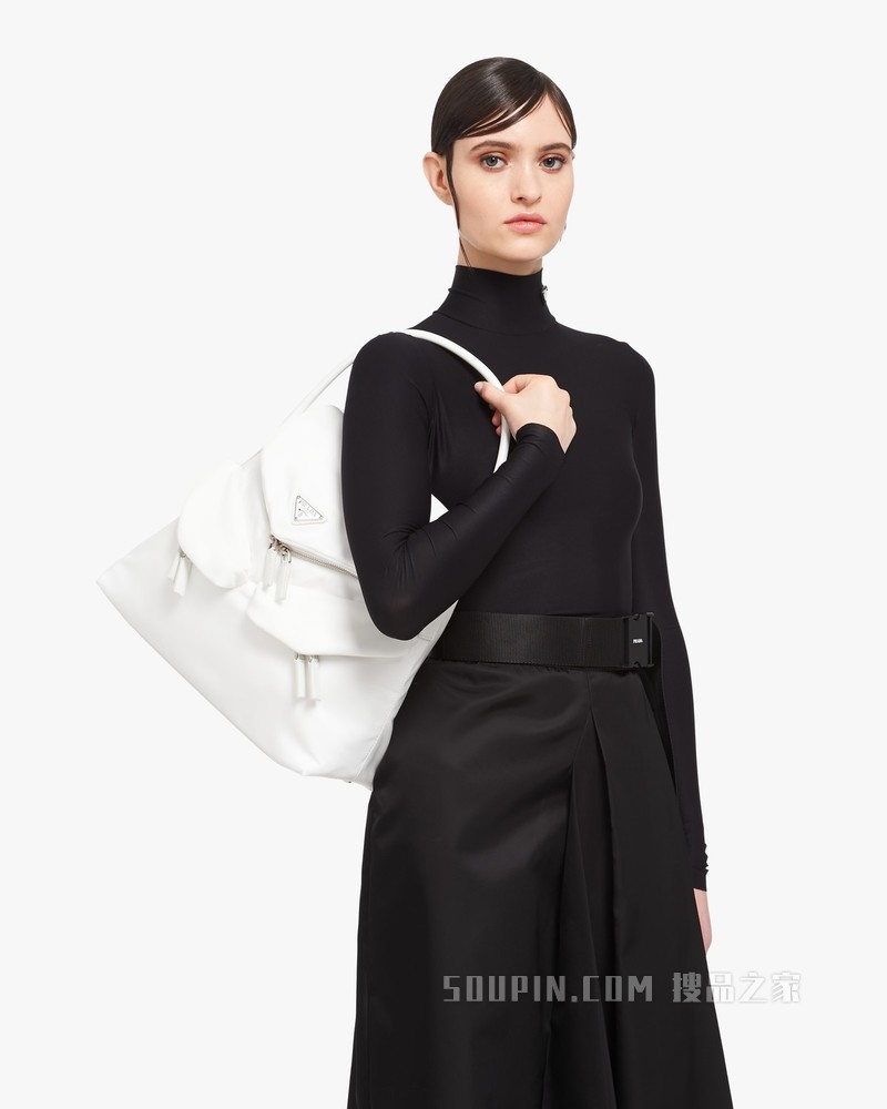 Prada Signaux 尼龙和皮革手提包