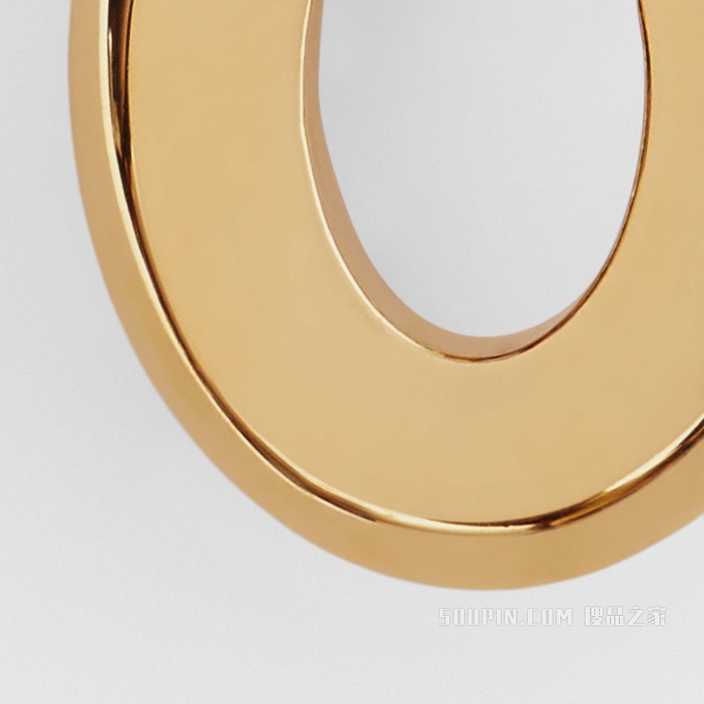 镂空设计镀金耳环 (浅金色) - 女士