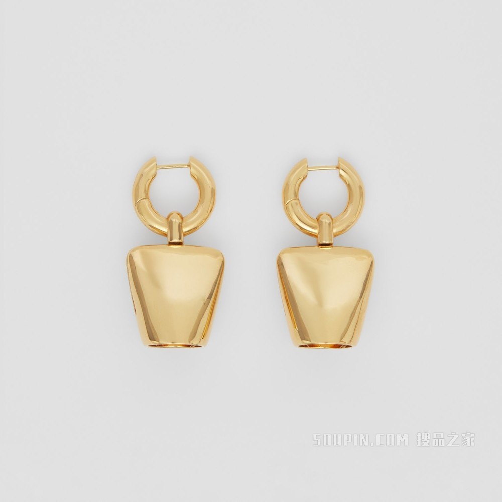 Gold-plated Cow Bell Detail Earrings (Light) - 女士