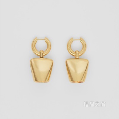 Gold-plated Cow Bell Detail Earrings (Light) - 女士