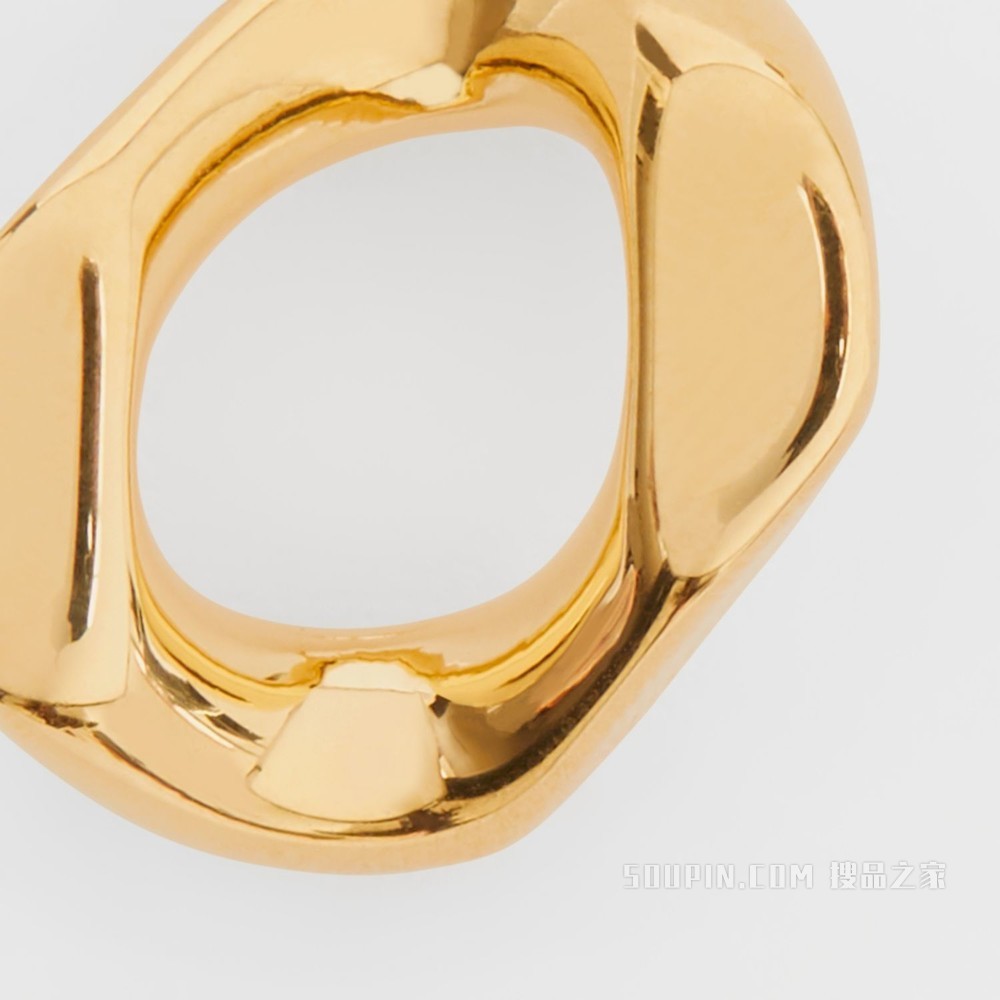 小号镀金链饰耳环 (浅金色) - 女士