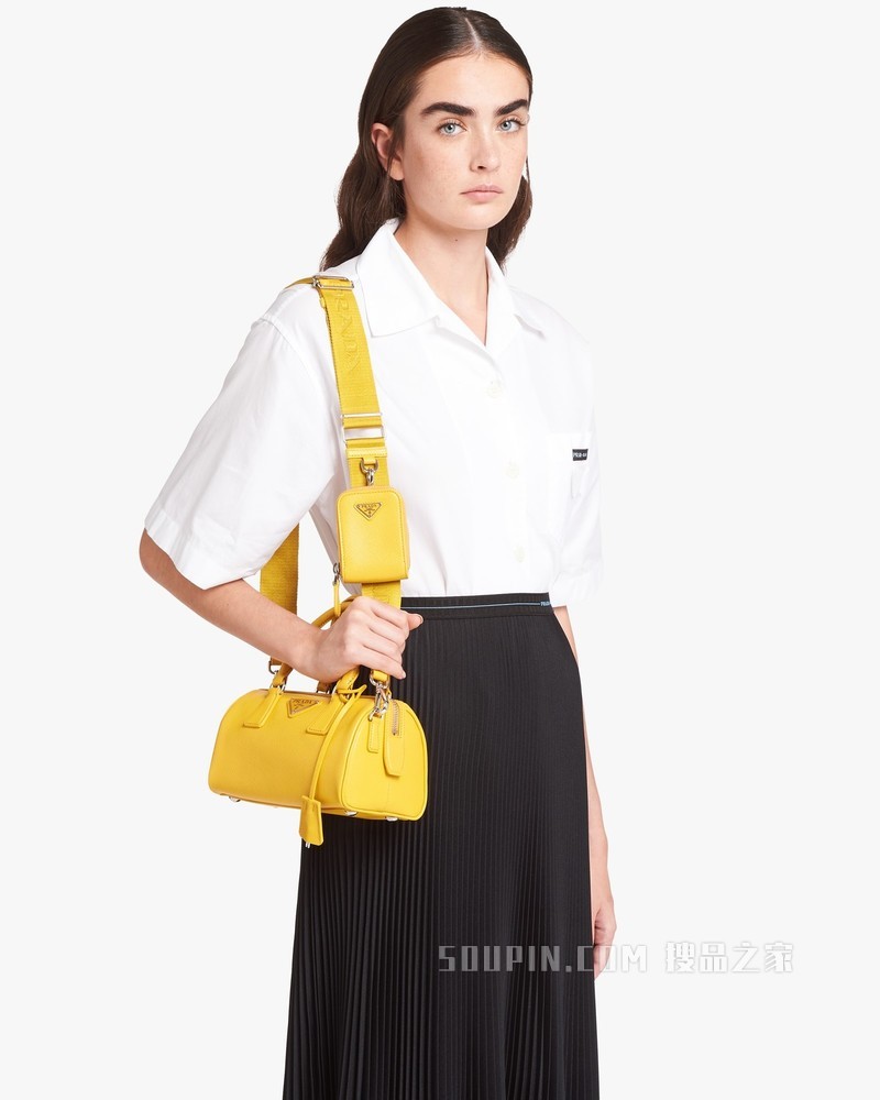 Saffiano 皮革手袋