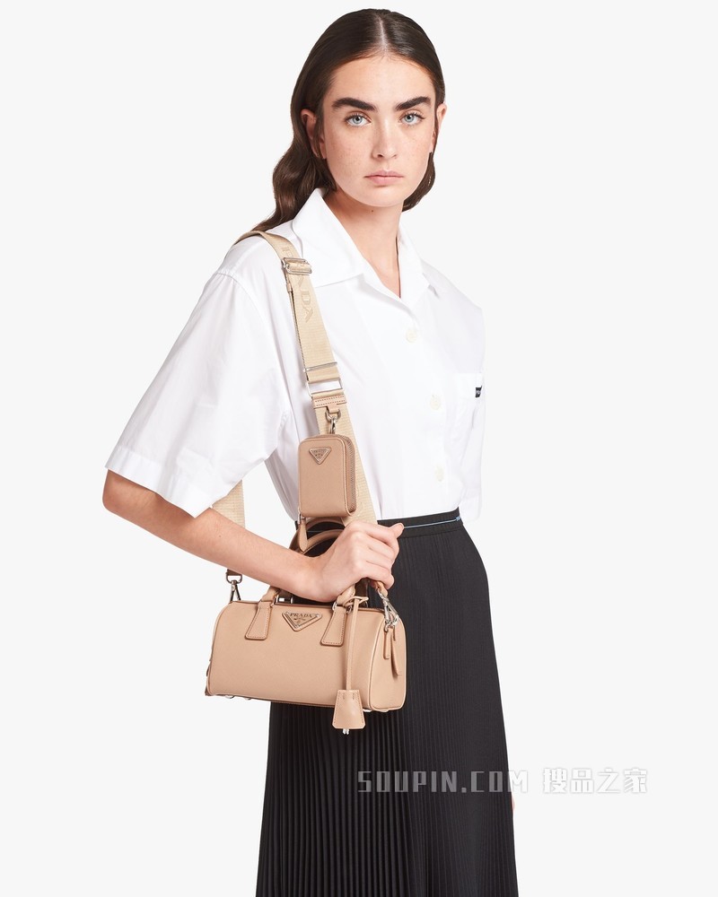 Saffiano 皮革手袋