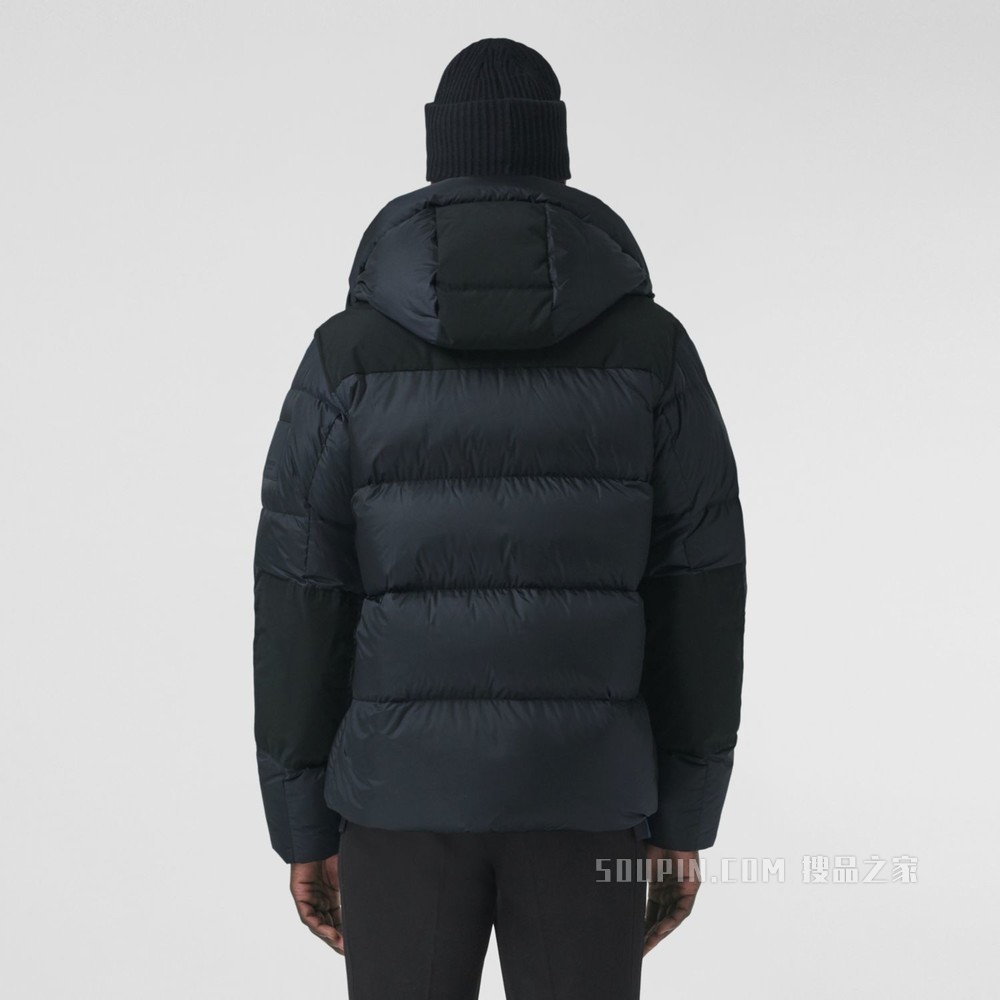 可拆式衣袖连帽羽绒服 (海军蓝) - 男士
