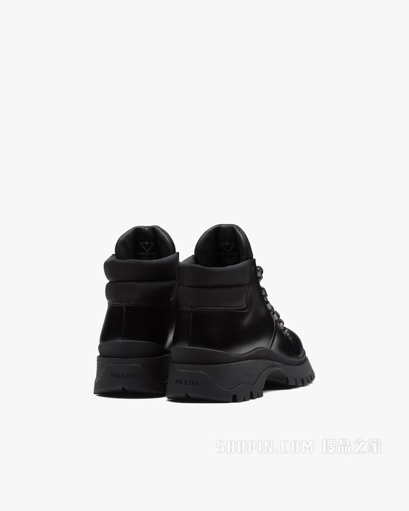 Brixxen 皮革和尼龙短靴