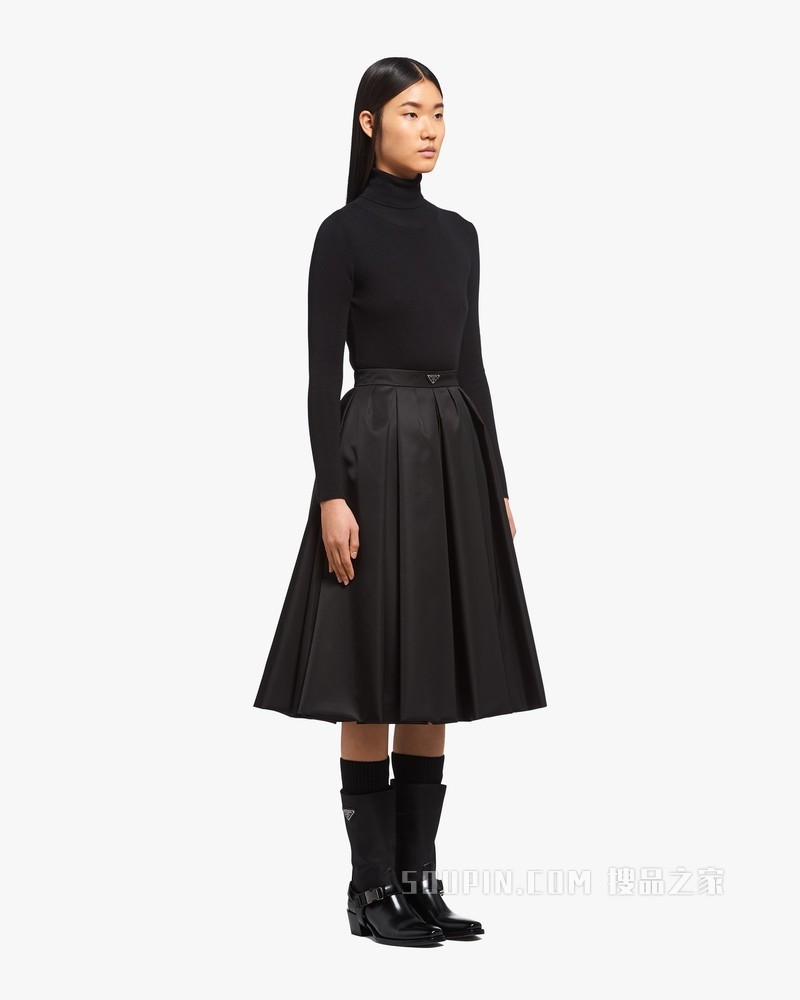 Re-Nylon 再生尼龙褶裥半身裙