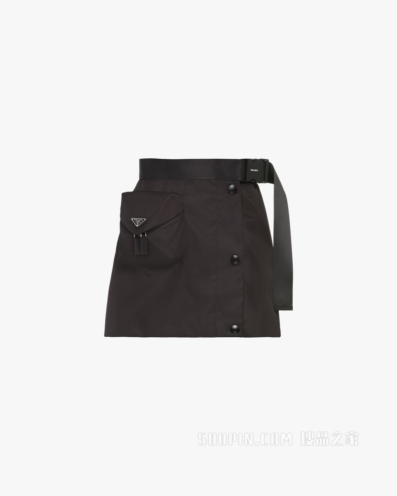 Re-Nylon 再生尼龙华达呢A字半身裙