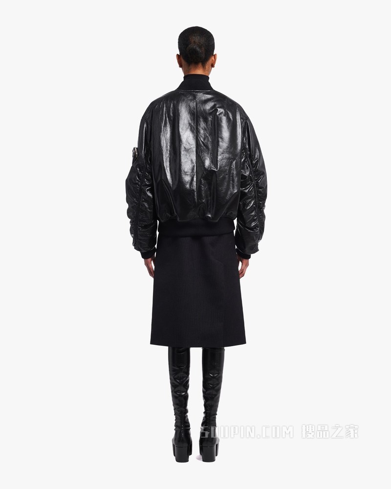 Oversize 软羊革飞行员夹克