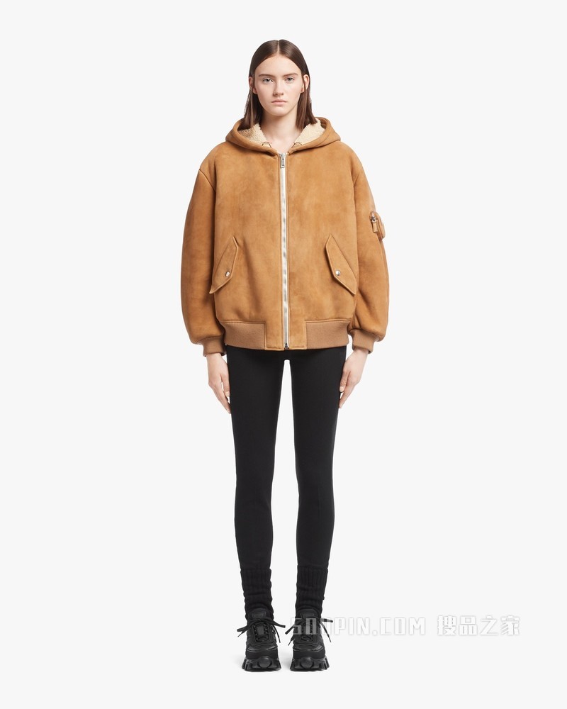 麂皮羊皮毛外套