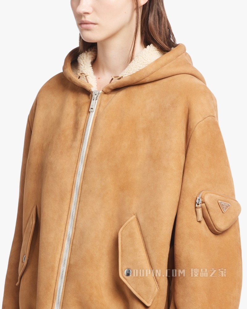 PRADA/普拉达】麂皮羊皮毛外套58A086_1ZXR_F036S-搜品之家