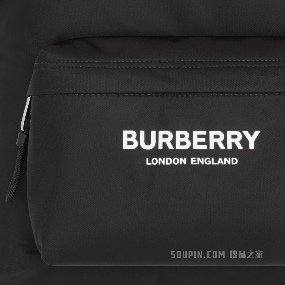 徽标印花 ECONYL® 双肩包 (黑色)