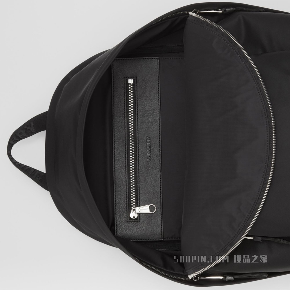 徽标印花 ECONYL® 双肩包 (黑色)