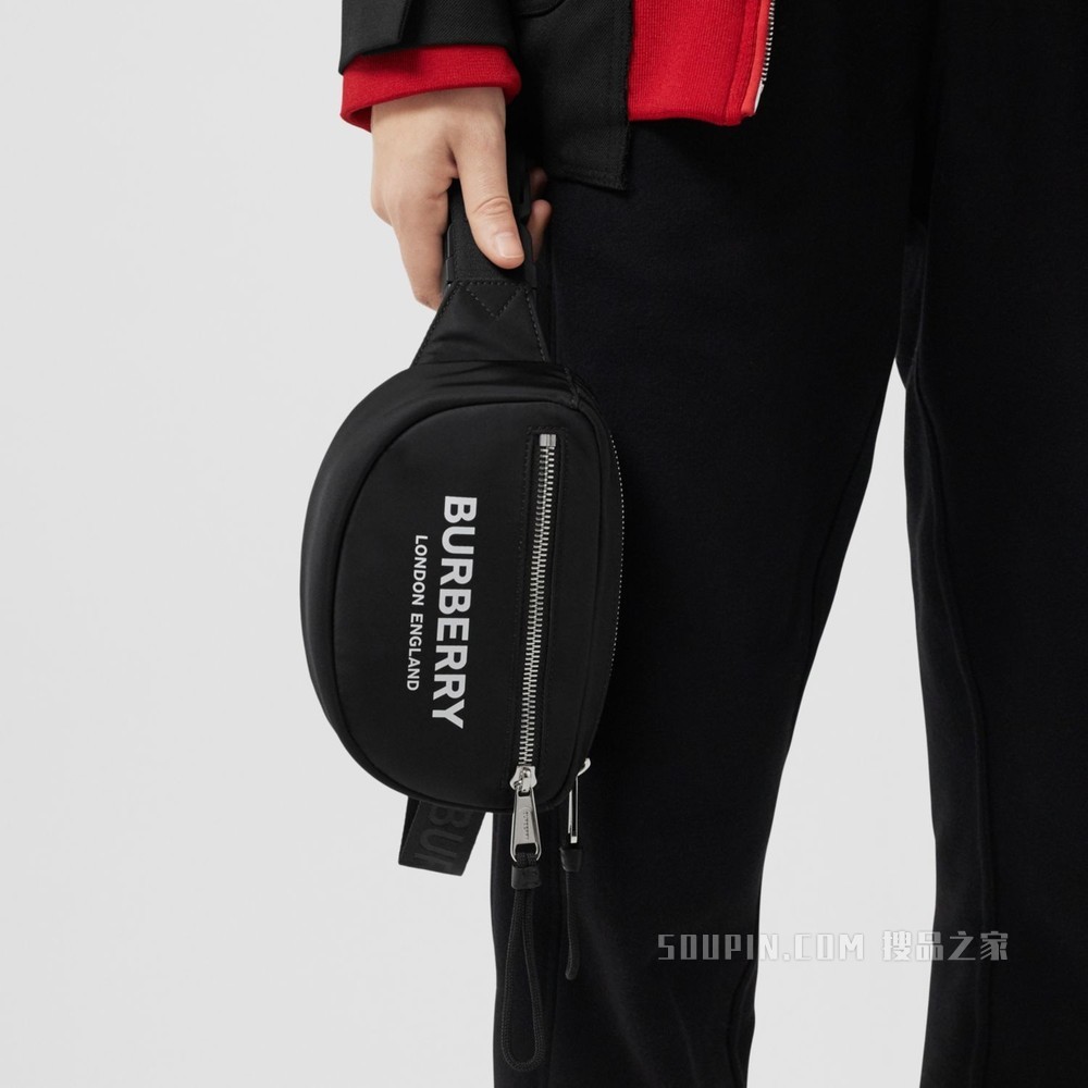 小号徽标印花 ECONYL® Cannon 腰包 (黑色)