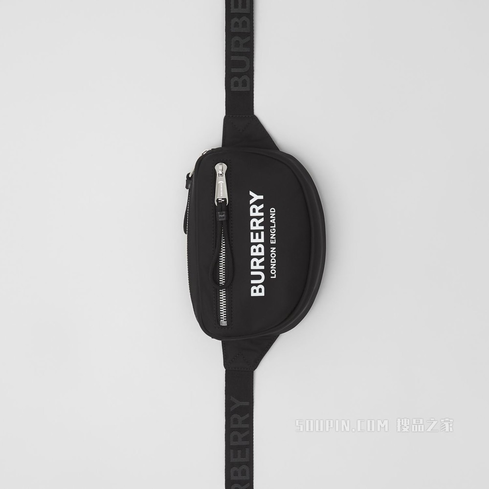 小号徽标印花 ECONYL® Cannon 腰包 (黑色)