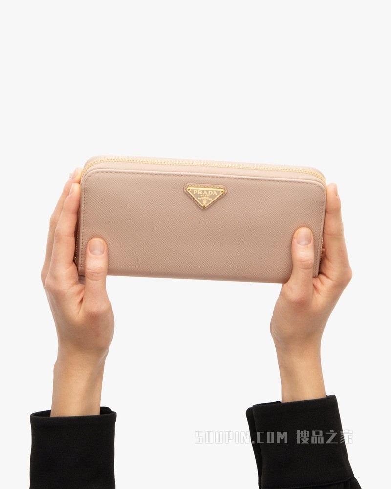 大号Saffiano 皮革长钱夹