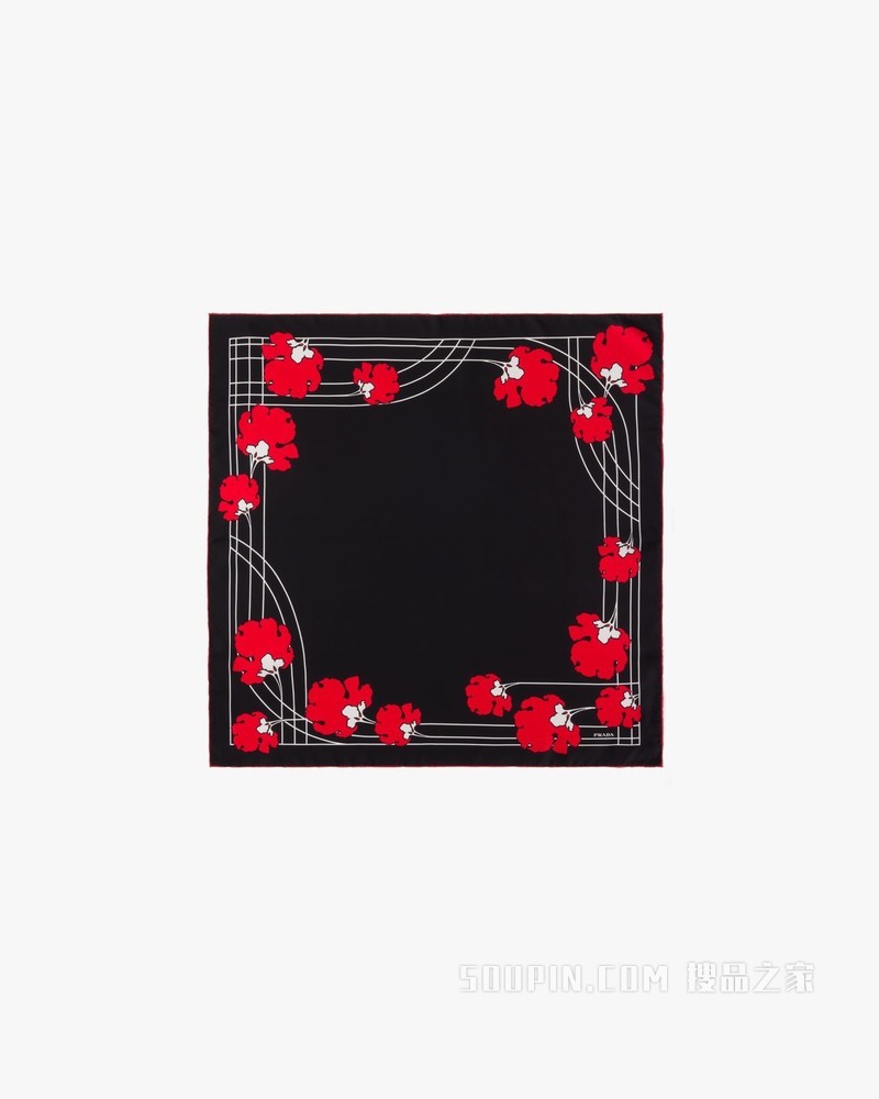 印花斜纹布围巾