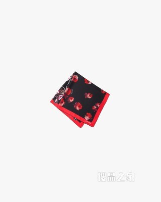 Double Match 玫瑰和夏威夷风格印花丝巾