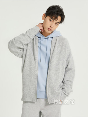 Calvin Klein 男士拉链棒球领刺绣毛衣针织开衫J319778