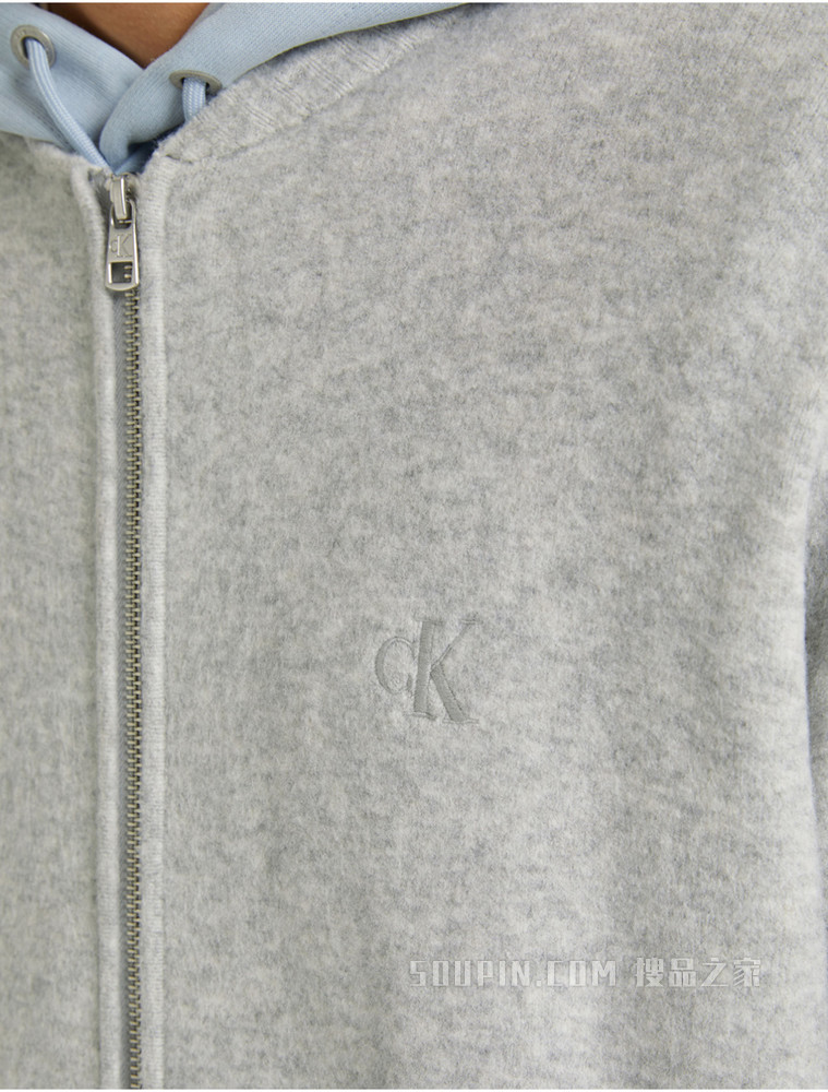 Calvin Klein 男士拉链棒球领刺绣毛衣针织开衫J319778