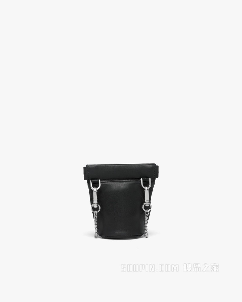 项链装饰软羊革迷你手拿包