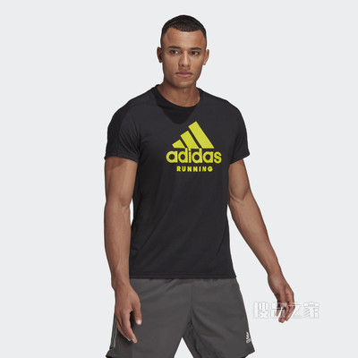 RUN LOGO TEE M 夏季跑步运动短袖T恤