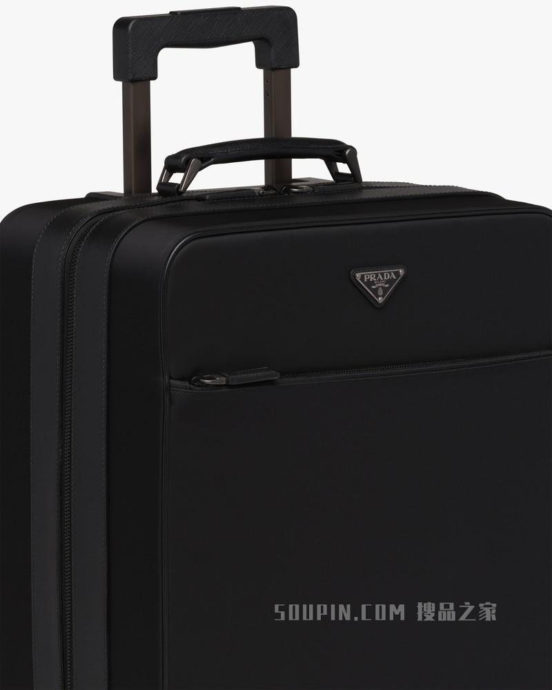 Re-Nylon 再生尼龙和Saffiano 皮革行李箱