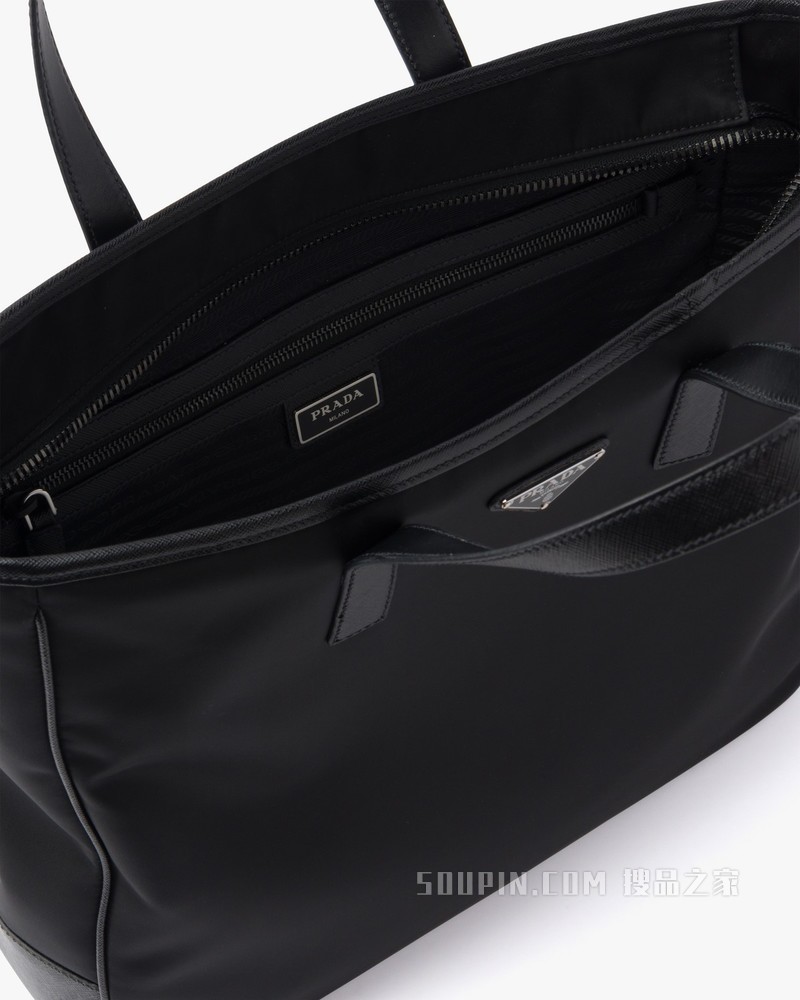 Re-Nylon 再生尼龙和Saffiano 皮革托特包
