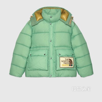 The North Face x Gucci联名系列羽绒夹克 水绿色