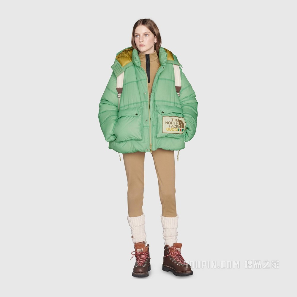 The North Face x Gucci联名系列羽绒夹克 水绿色