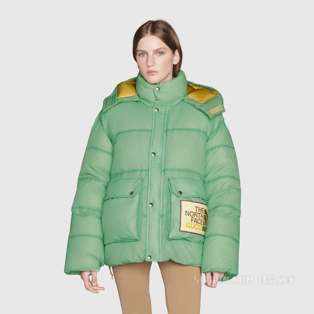 The North Face x Gucci联名系列羽绒夹克 水绿色