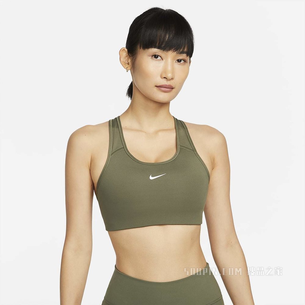 Nike Swoosh 女子中强度支撑一片式衬垫运动内衣