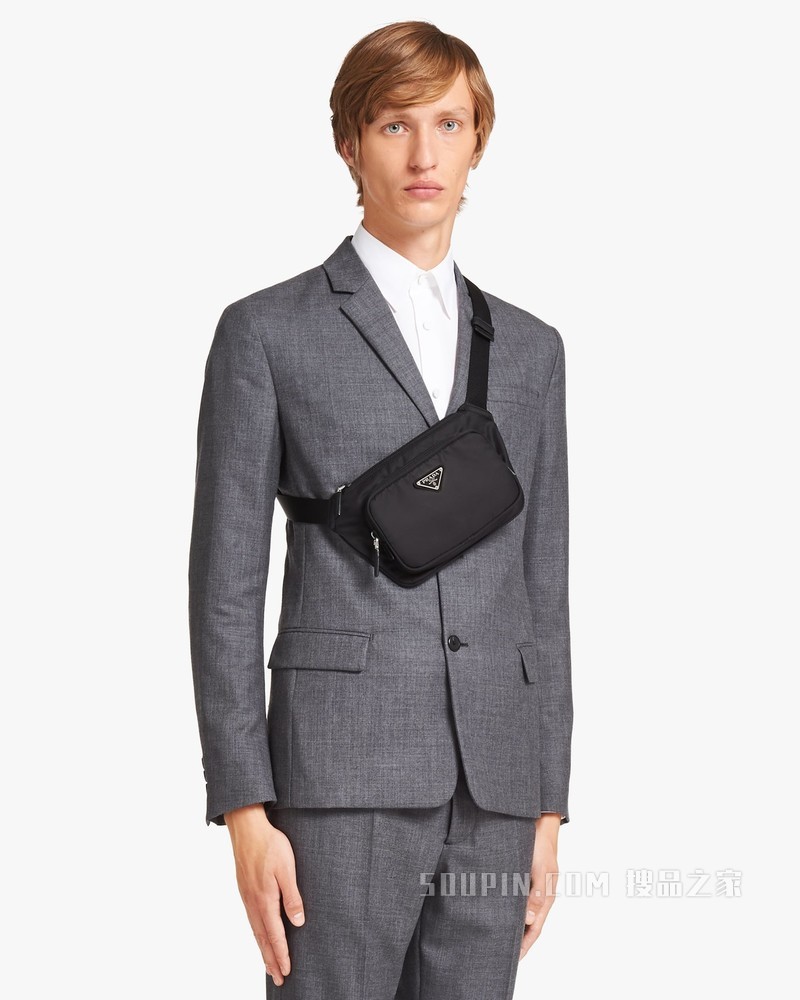 Re-Nylon 再生尼龙和Saffiano 皮革单肩包